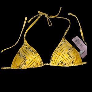 Wild Fable Yellow Paisley Bikini Top